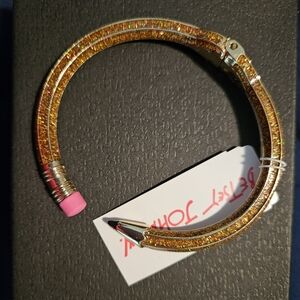 Betsey Johnson Gold and Pink Pencil Bracelet NWT